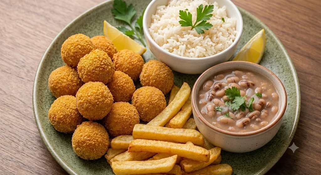Bolinhos de tilápia com Batata Frita