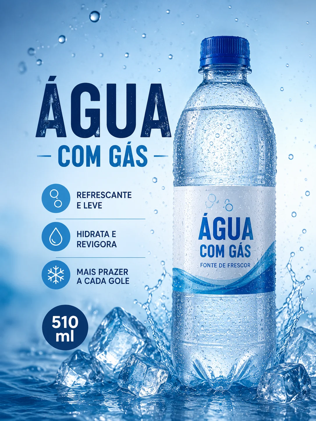 Água Mineral com gás 510ML
