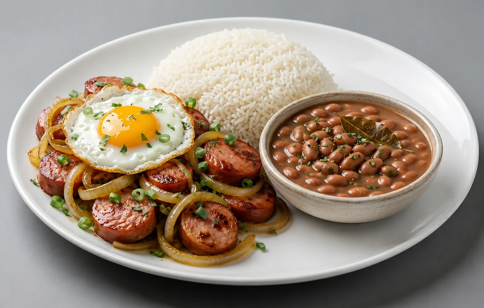 Calabresa acebolada com ovo